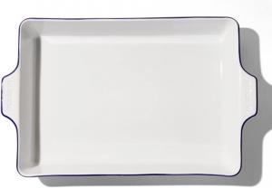 Прямоугольная форма для выпечки Made In Cookware из фарфора ручной работы, белый/синий