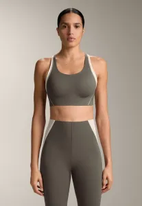 Спортивный бюстгальтер средней степени поддержки с плотной компрессией и светоотражающими элементами. Oysho, Grey