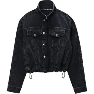 Застёгивающаяся на молнию джинсовая куртка Alexander Wang, distressed серый