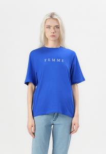 Футболка Selected Femme SLFVILJA PRINTED TEE, Dazzling Blue/Bright White/White