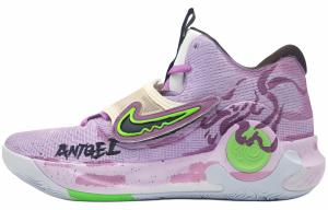 Nike Баскетбольные кроссовки KD Trey 5 Signal Dimension с низким верхом, устойчивые к истиранию, мужские, фиолетово-зеленые