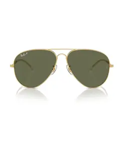 Классические солнцезащитные очки-авиаторы с зелеными линзами Ray-Ban, желтый
