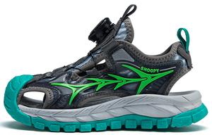 Детские сандалии с защитой от скольжения, износостойкие, быстросохнущие, поддерживающие, легкие SNOOPY, серый/зеленый