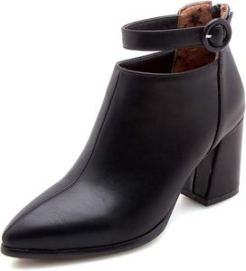 Женские ботильоны MIOKE с острым носком, с пряжкой и молнией, челси, на массивном высоком каблуке, Black