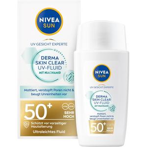 Солнцезащитный крем nivea sun derma skin clear uv-fluid lsf50+ Nivea, объем 40 мл