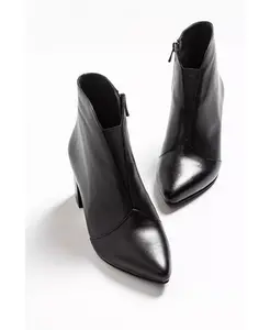 Finda Кожаные Ботинки на Блочном Каблуке (Женские) Forever & Always Shoes, черный