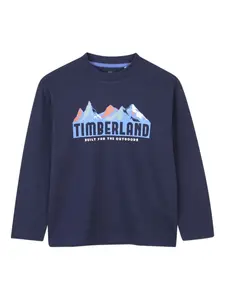 Футболка с длинными рукавами и принтом Timberland Kids, синий