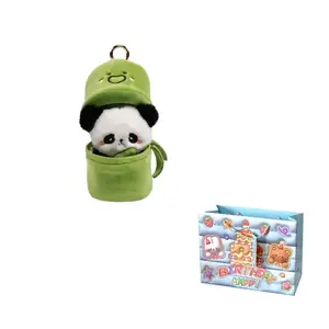 Милая плюшевая подвеска с пандами в бамбуковом стебле, высота 12 см MORTEN SOLUM, Bamboo Tube Panda Pendant