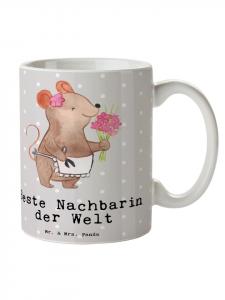 Кружка Мыши "Лучший сосед в мире" с поговоркой в пастельных тонах Mr. & Mrs. Panda