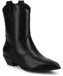 Женские ботильоны Fritzie Western с заостренным носком для комфорта Journee Collection, черный