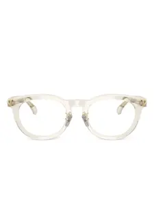 Очки в круглой оправе с логотипом Moncler Eyewear, нейтральный