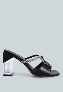 Блестящие прозрачные сандалии Fineapple с камнями London Rag, черный