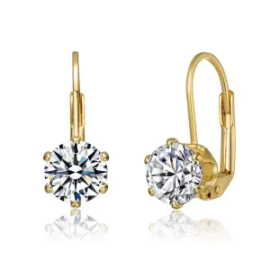 Классические серьги с застежкой-молнией и белым кубическим цирконием Rachel Glauber, gold