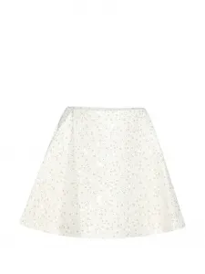 Мини-юбка А-силуэта из букле с пайетками David Koma, белый