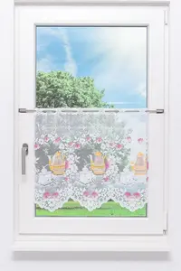 Штора для кафе - кофейник (Ш x В) 192 см * 50 см, розовый/розово-оранжевый Lysel