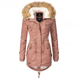 Зимнее пальто Navahoo "La Viva", качественная зимняя парка с крупным искусственным мехом, коричневый