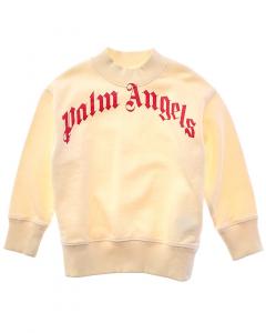 Классическая толстовка Palm Angels с изогнутым логотипом и круглым вырезом, желтый