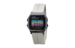 CASIO Кварцевые часы унисекс с силиконовым ремешком и черным циферблатом