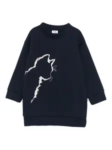 Платье-толстовка с вышивкой Il Gufo, синий