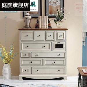 Yu Senyi Комод 61 см для прихожей, гостиной, спальни или кухни, 5 ящиков, расписной декоративный шкаф, цвет бежевый мультиколор