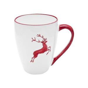 Чашка для завтрака Ruby Red Deer Макс 0,3 л/высота: 10,5 см Gmundner Keramik, бело-красный