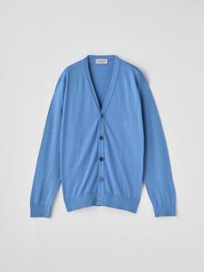 Вязаный кардиган с V-образным вырезом и длинными рукавами из хлопка | Wisting | 30G Современный крой