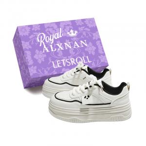 Alxnan Высокие низкие кеды для женщин черные с коробкой, цвет Black+Box