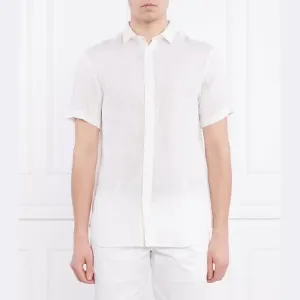 Льняная рубашка стандартного кроя Armani Exchange, белый