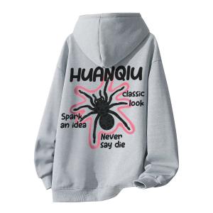 Толстовка Unisex Hooded Moderate Heavyweight HUANQIU, heather серый