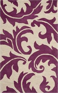 Ковер SAFAVIEH, 61 x 92 см, Soho Collection Purple / Beige SOH841B ручной работы из премиальной шерсти и вискозы