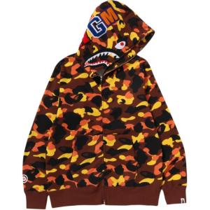 Бейп реверсивная худи с акулой для детей A BATHING APE, оранжевый