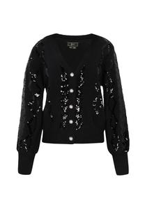 Faina Вязаный кардиган в черном цвете