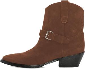 Женские ботильоны FOWT с округлым носком и невысоким каблуком, на голенище, классического ковбойского/вестерн стиля, с удобной подкладкой, повседневные ботинки, размеры 4-16 US, Brown