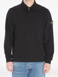 Рубашка поло с нашивкой Stone Island, черный
