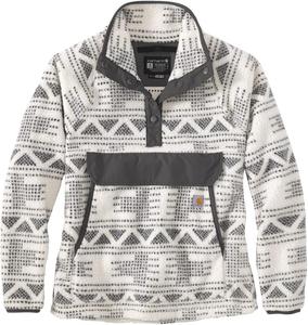 Carhartt womens Relaxed Fit Fleece Pullover, Malt Geo Aztec