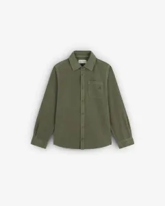 Рубашка для мальчика обычного кроя из вельветовой ткани с вышитым логотипом в тон Scalpers, зеленый