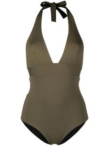 Двусторонний купальник с V-образным вырезом Fisico, зеленый