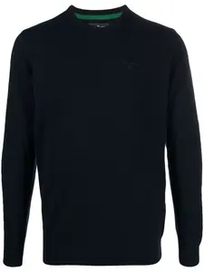 Шерстяной свитер с вышитым логотипом Barbour, синий