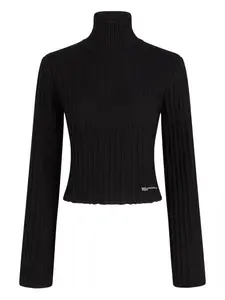 Свитер в рубчик с высоким воротником Karl Lagerfeld Jeans, черный