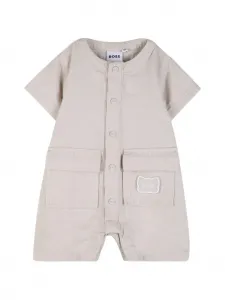 Ромпер с карманом на пуговицах BOSS Kidswear, бежевый