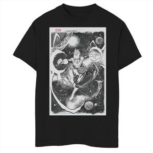 Футболка с обложкой комикса Marvel «Капитан Марвел» для мальчиков 8–20 лет Marvel, черный