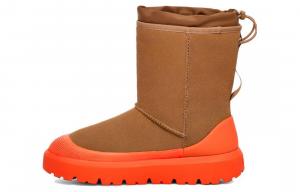 Мужские сапоги UGG замшевые гибридные со шнурком, каштаново-оранжевый