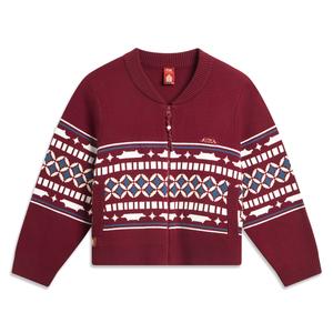 Коллекция Sports Lifestyle Коллекция China Culture Свитер Women's LINING, темно-crimson jacquard