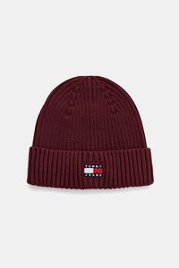 Хлопковая шапочка Tommy Jeans, бордовый