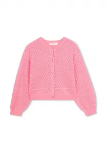 Ажурный кардиган с узором «гебрейд» Billieblush, Rose Fluo