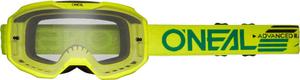 Твердые прозрачные очки для мотокросса B-10 Oneal, неоново-желтый