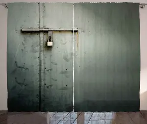 Штора ABAKUHAUS Rustic Grey, замок Warehouse Door Lock, универсальная ленточная штора для гостиной с петлями и крючками, 280 x 225 см, цвет антрацитово-серый