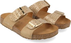 HAFLINGER Andrea Elegant кожаные сандалии с резиновой подошвой и корковой латексной стелькой Unisex, золотой
