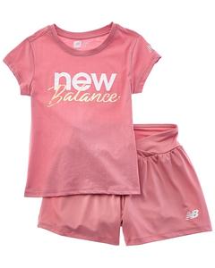 New Balance Комплект из футболки и шорт, розовый