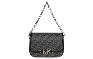 MICHAEL KORS Сумка-мессенджер PARKER из ПВХ среднего размера для женщин черно-серая